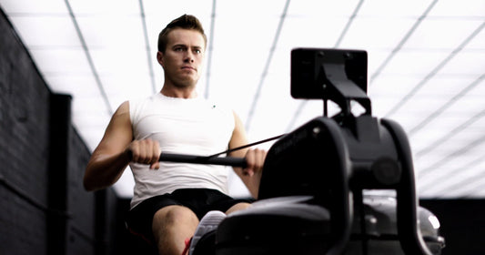 a man is rowing