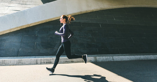 a woman is running
