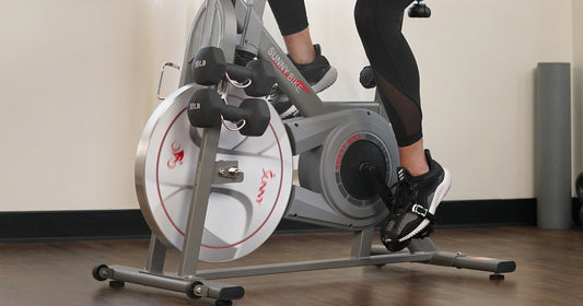a woman is cycling