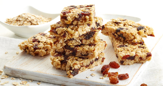 Granola Bars on a white board