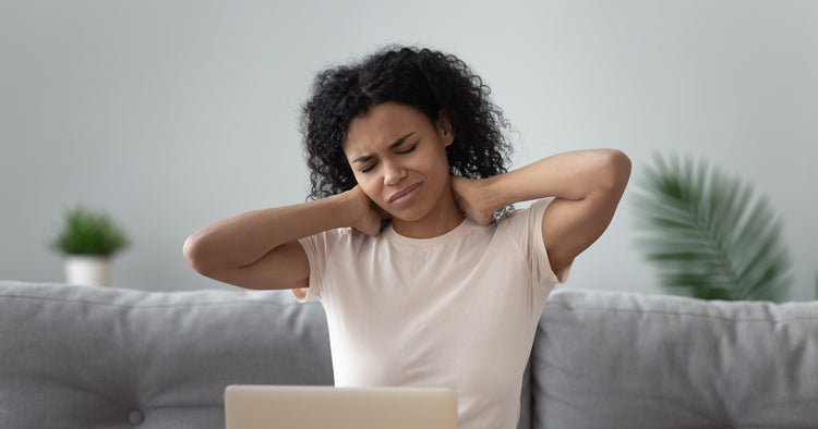 a lady is having poor posture