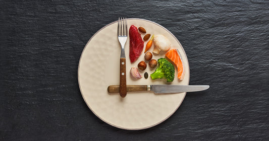 One third plate with healthy food and two third plate is empty.