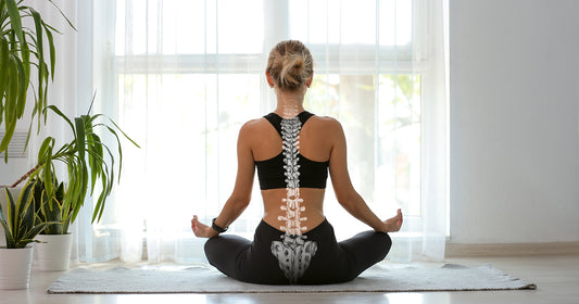 Woman doing spine yoga stretch