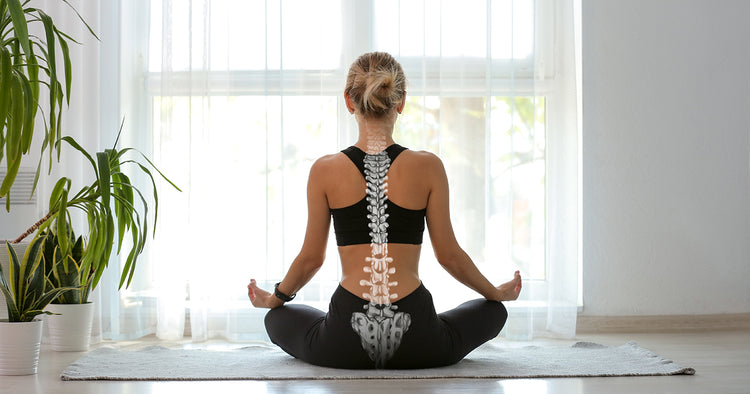 Woman doing spine yoga stretch