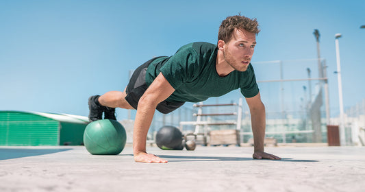 Man doing core and ab sculpting for summer