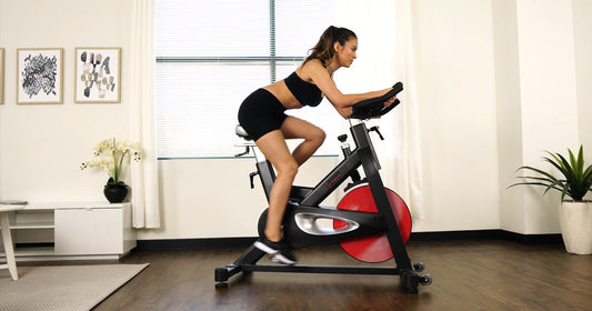 a woman is cycling