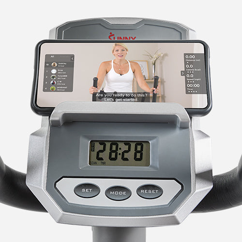 Convenient Device Holder | Safely secure your tablet, phone, or other devices to the machine, enabling you to enjoy entertainment during your sessions.
