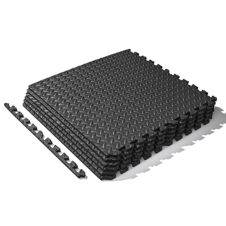 Product Only - Hero Image of 4 Stacked Thick Puzzle Exercise Mats