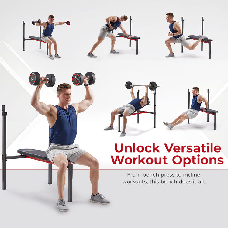 Adjustable Standard Incline Weight Bench with Rack