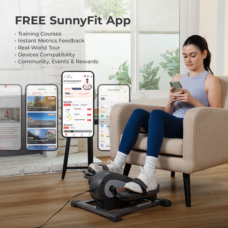 Motorized Mini Elliptical with 18-Levels Speed