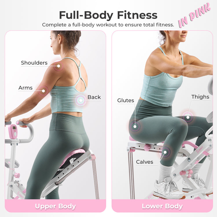 Pink Smart Upright Row-N-Ride® Squat Assist Trainer Machine for Abs and Glute Workout