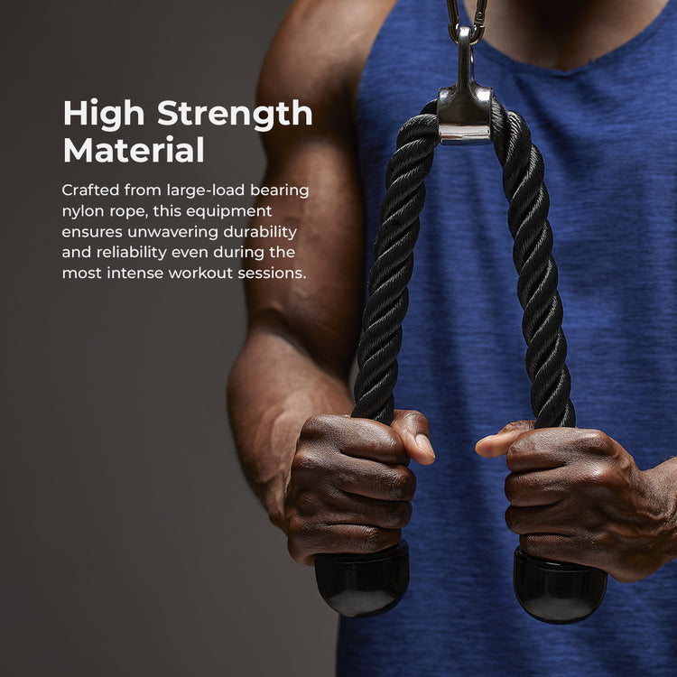 Crafted from large-load bearing nylon rope, this equipment ensures unwavering durability and reliability even during the most intense workout sessions.