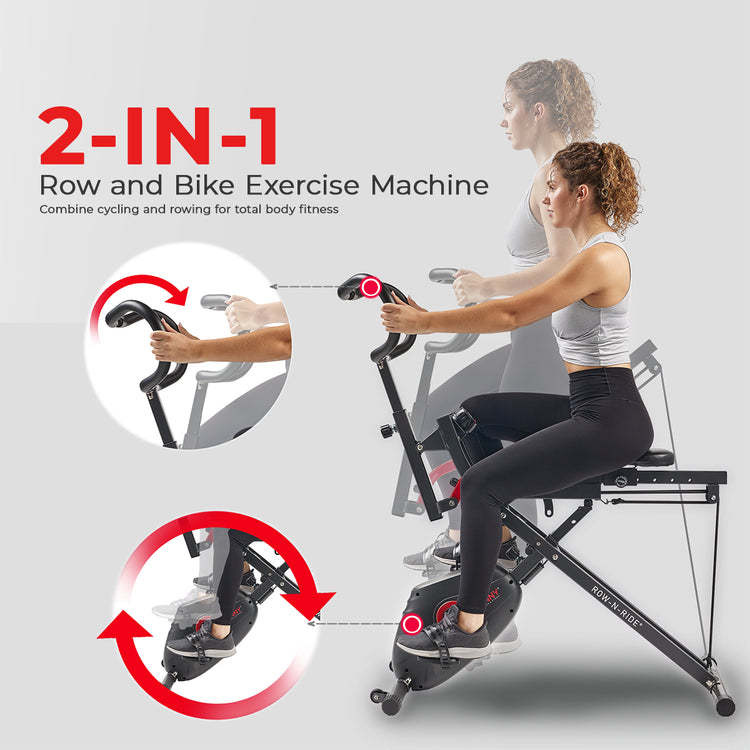Smart 2 in 1 Upright Row-N-Ride® Squat Assist Trainer Machine and Exercise Bike