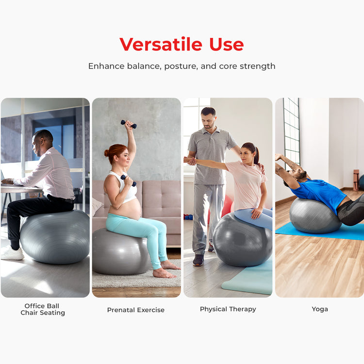 Premium Exercise Ball – 45–75 cm (Yoga / Stability Ball)