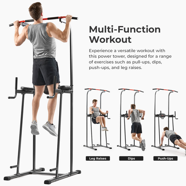 Multi-Function Power Tower with Dip Station and Pull Up Bar