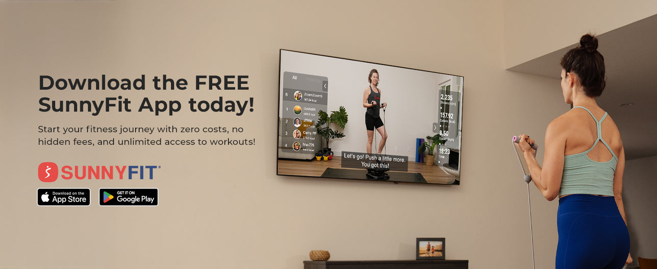 Join the FREE SunnyFit App | We make home workouts seamless, simple and fit for everyone!