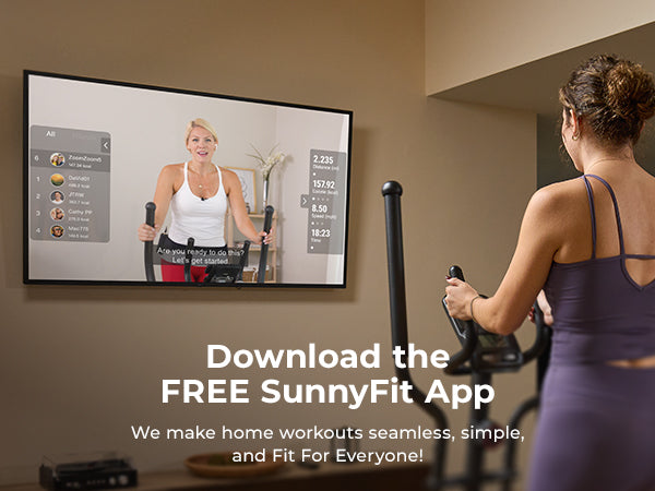 Join the FREE SunnyFit App | We make home workouts seamless, simple and fit for everyone!
