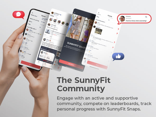 The SunnyFit Community | Engage with an active & supportive community, compete on leaderboards, track personal progress with SunnyFit Snaps.