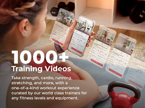 1000+ Training Videos | Explore 1000+ Workouts - Take strength, cardio, running, stretching, and more, with a one-of-a-kind workout experience curated by our world class trainers for any fitness level and equipment.