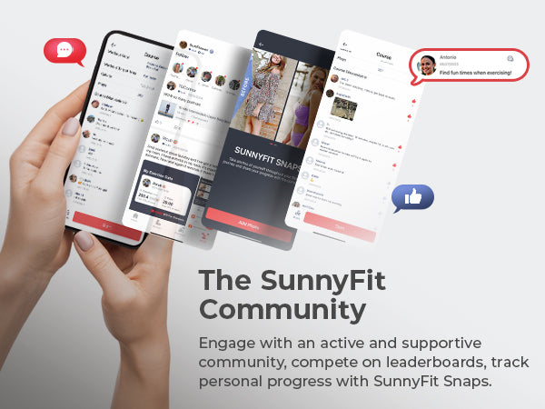 The SunnyFit Community | Engage with an active & supportive community, compete on leaderboards, track personal progress with SunnyFit Snaps.
