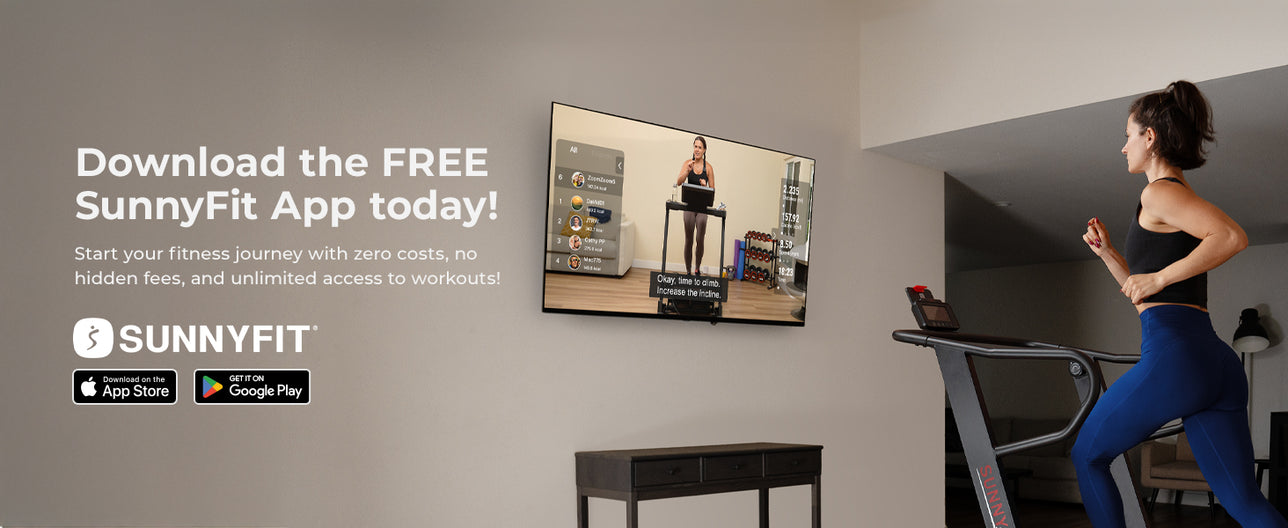 Join the FREE SunnyFit App | We make home workouts seamless, simple, and fit for everyone!