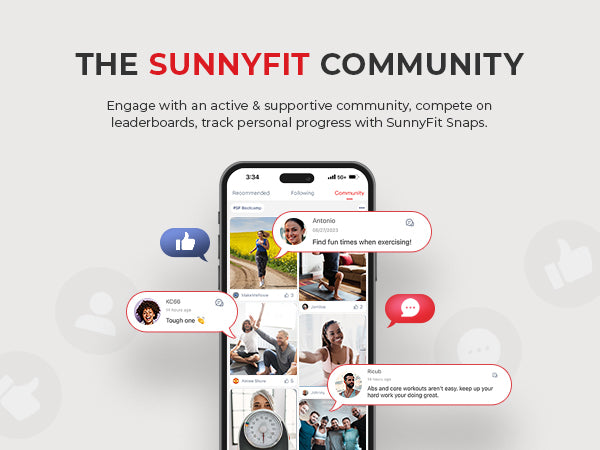 The SunnyFIt Community | Engage with an active & supportive community, compete on leaderboards, track personal progress with SunnyFit Snaps.