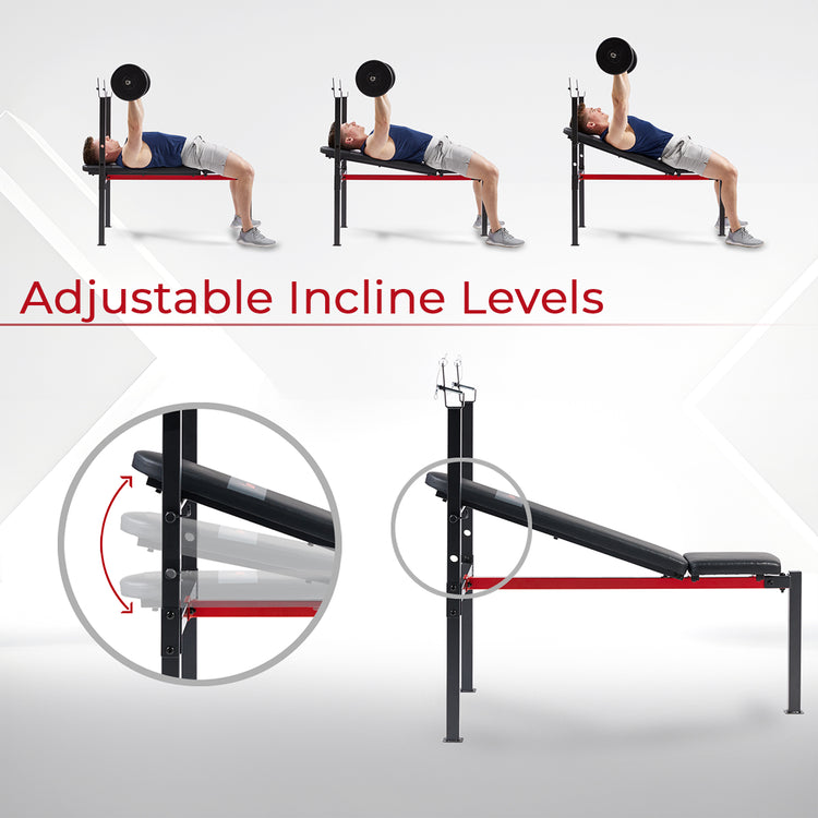 Adjustable Standard Incline Weight Bench with Rack