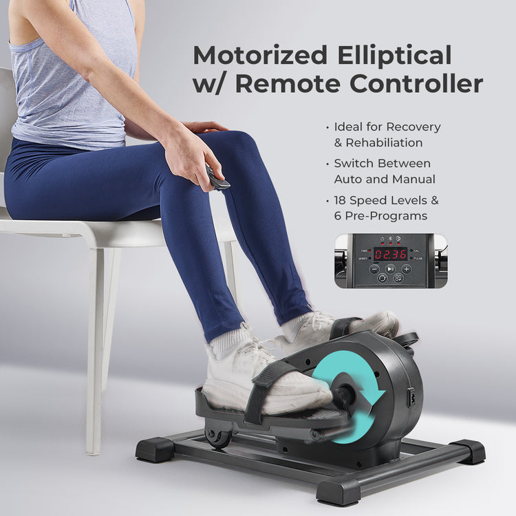 Motorized Mini Elliptical with 18-Levels Speed