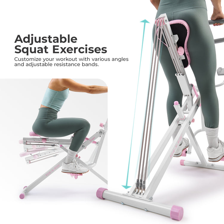 Pink Smart Upright Row-N-Ride® Squat Assist Trainer Machine for Abs and Glute Workout