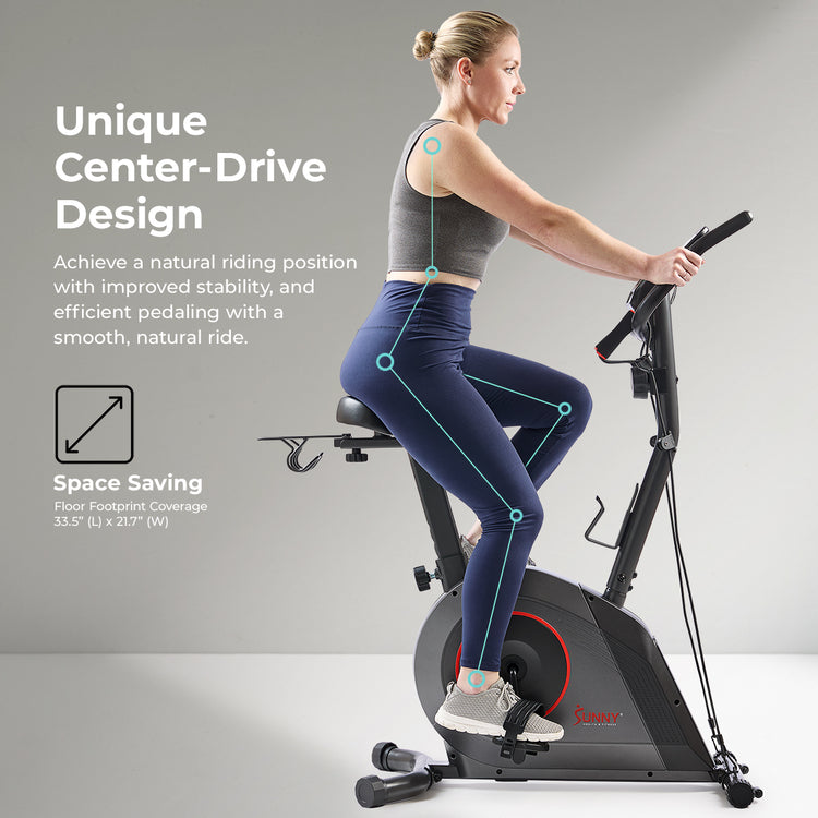 16-Level Magnetic Resistance Upright Bike with Workout Bands