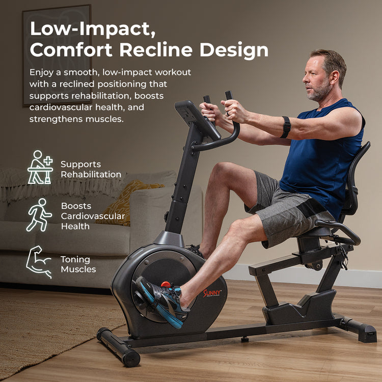Smart Magnetic Heavy Duty Recumbent Bike with 350LB Weight Capacity