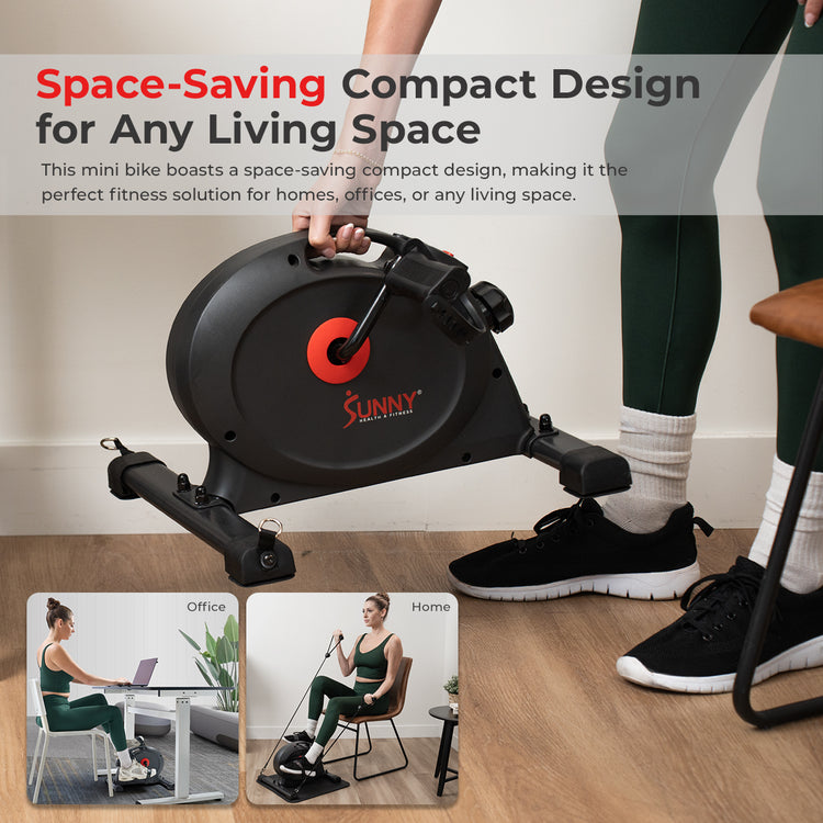 (dimensions) - Space-Saving Compact Design for Any Living Space | This mini bike boasts a space-saving compact design, making it the perfect fitness solution for homes, offices, or any living space.
