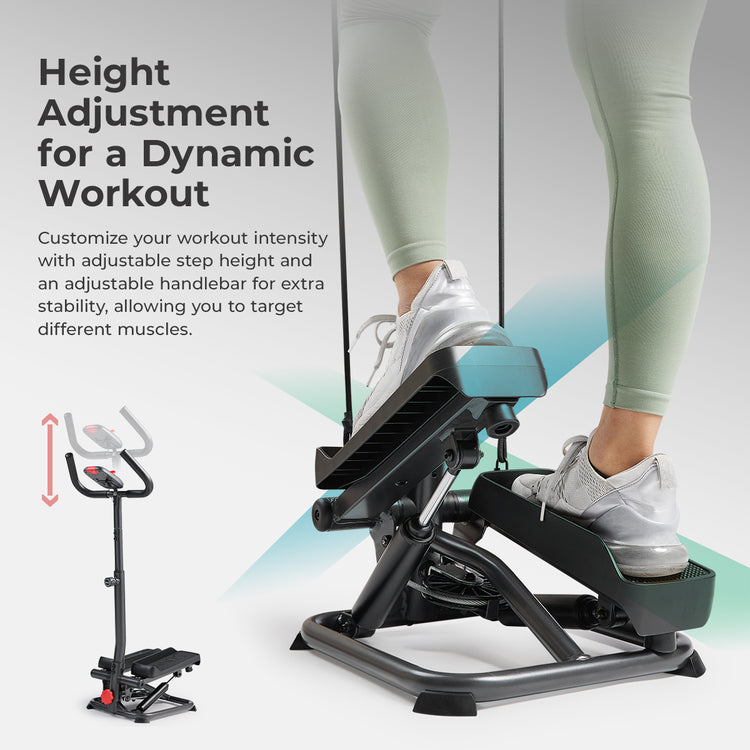 Smart Advanced Stair Exercise Stepper with Handlebar and Resistance Bands
