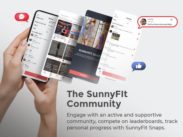 The SunnyFit Community | Engage with an active & supportive community, compete on leaderboards, track personal progress with SunnyFit Snaps.