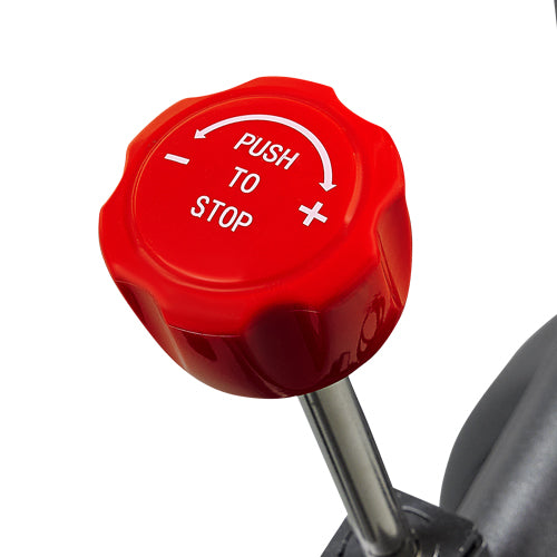 Push-Down Emergency Brake | Stay safe during high-intensity workouts with a quick-stop brake knob that halts the flywheel instantly.