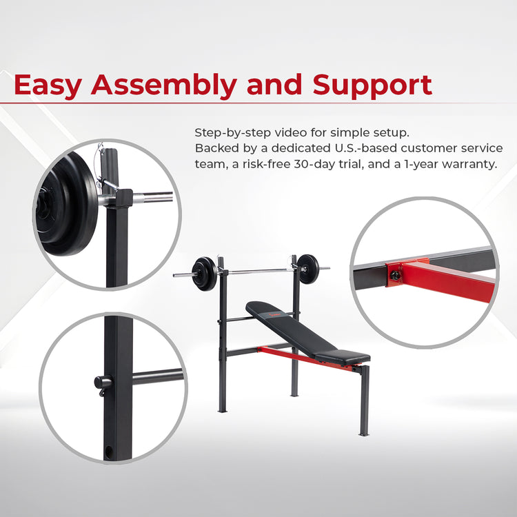 Adjustable Standard Incline Weight Bench with Rack