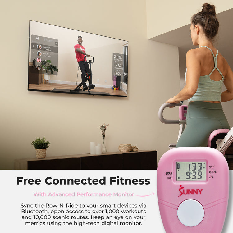 Pink Smart Upright Row-N-Ride® Squat Assist Trainer Machine for Abs and Glute Workout