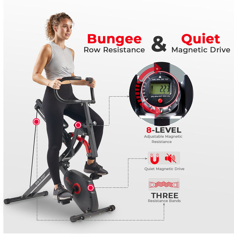 Smart 2 in 1 Upright Row-N-Ride® Squat Assist Trainer Machine and Exercise Bike