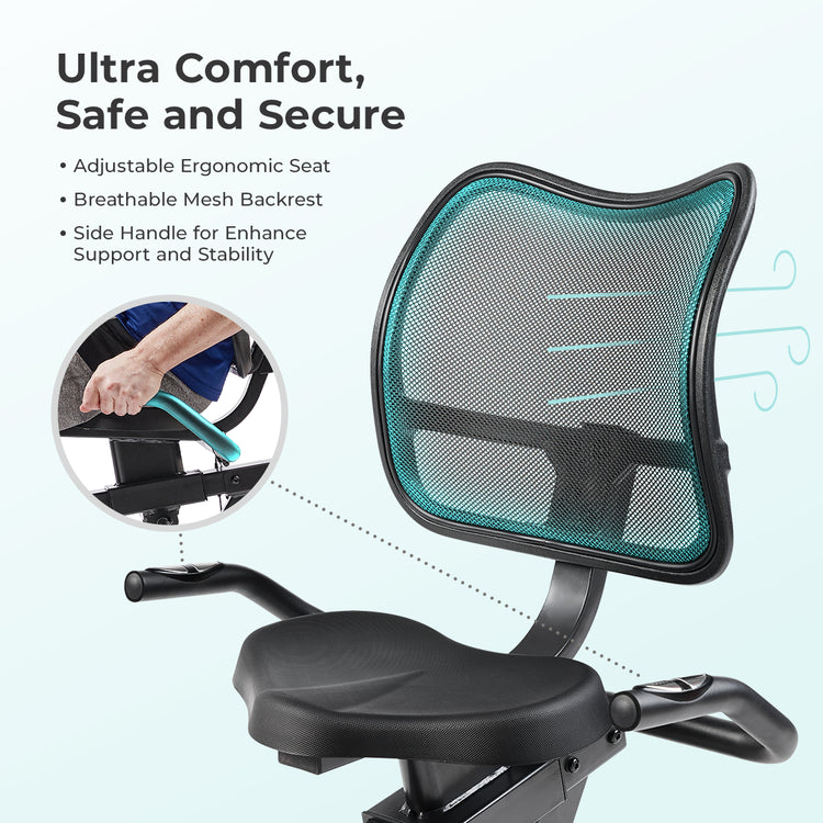 Smart Magnetic Heavy Duty Recumbent Bike with 350LB Weight Capacity