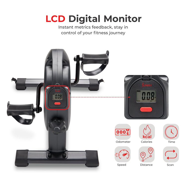 LCD Digital Monitor | Stay in control of your fitness journey with the LCD digital monitor, providing real-time data including scan, speed, time, distance, calories burned, and odometer readings.