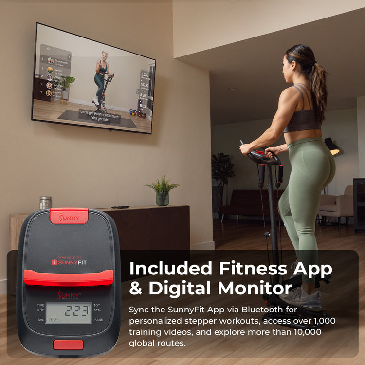 Smart Advanced Stair Exercise Stepper with Handlebar and Resistance Bands