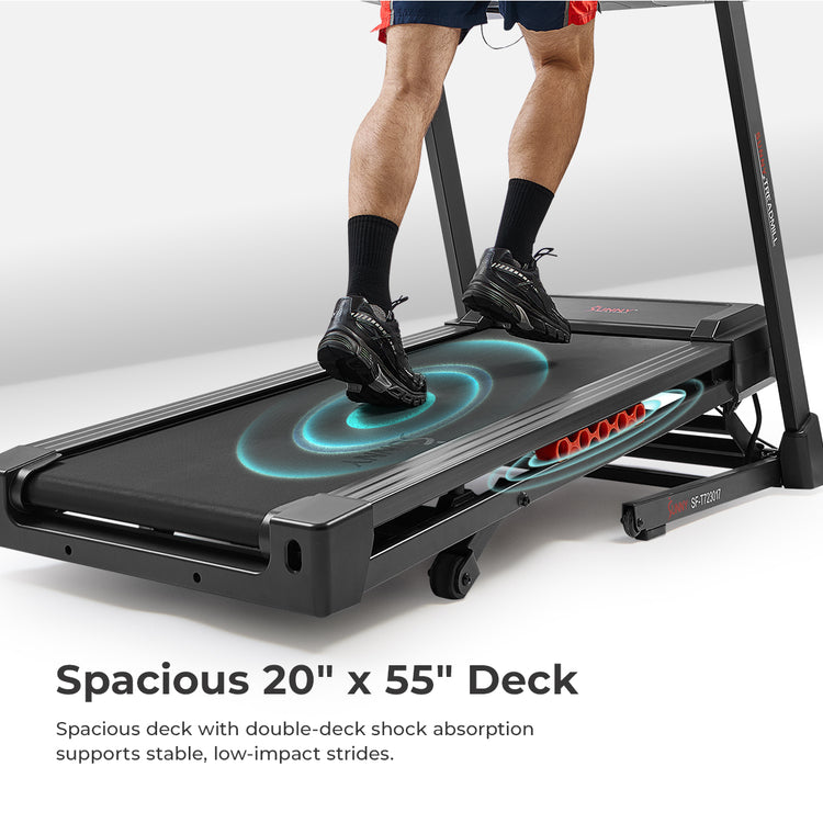 Spacious 20" x 55" Deck | Spacious deck with double-deck shock absorption supports stable, low-impact strides. 