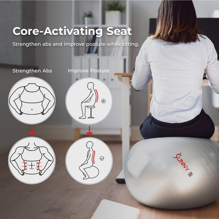 Premium Exercise Ball – 45–75 cm (Yoga / Stability Ball)