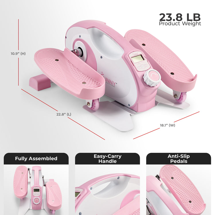 Smart Pink Under Desk Mini Elliptical Exercise Trainer