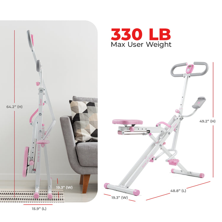 Pink Smart Upright Row-N-Ride® Squat Assist Trainer Machine for Abs and Glute Workout
