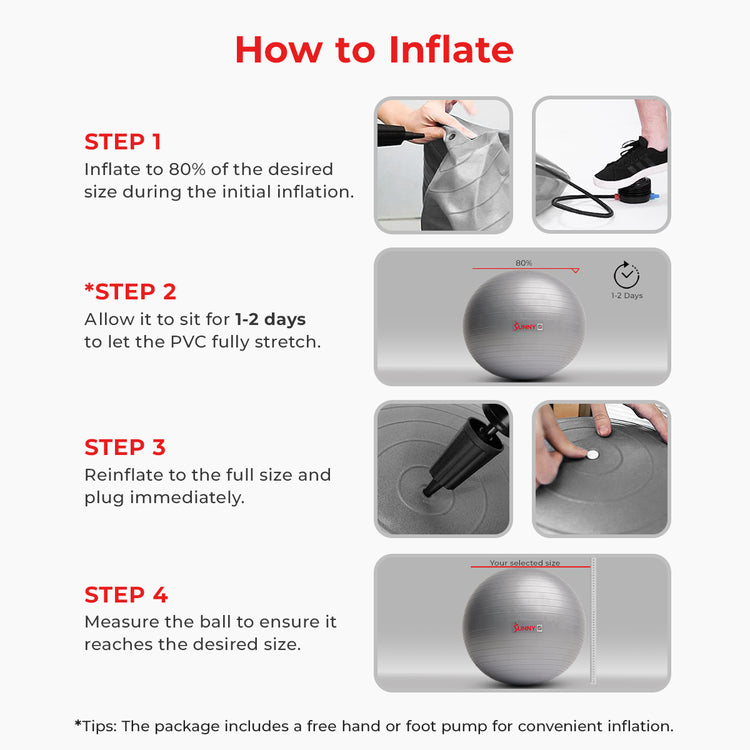 Premium Exercise Ball – 45–75 cm (Yoga / Stability Ball)