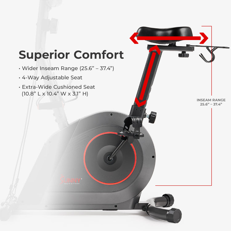 16-Level Magnetic Resistance Upright Bike with Workout Bands