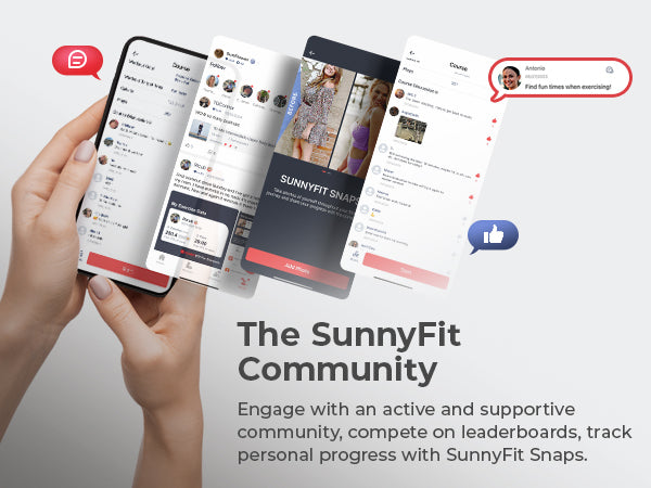 The SunnyFit Community | Engage with an active & supportive community, compete on leaderboards, track personal progress with SunnyFit Snaps.