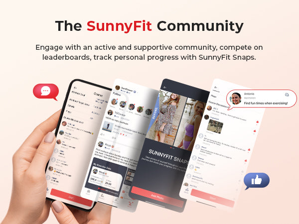 The SunnyFit Community | Engage with an active & supportive community, compete on leaderboards, track personal progress with SunnyFit Snaps.