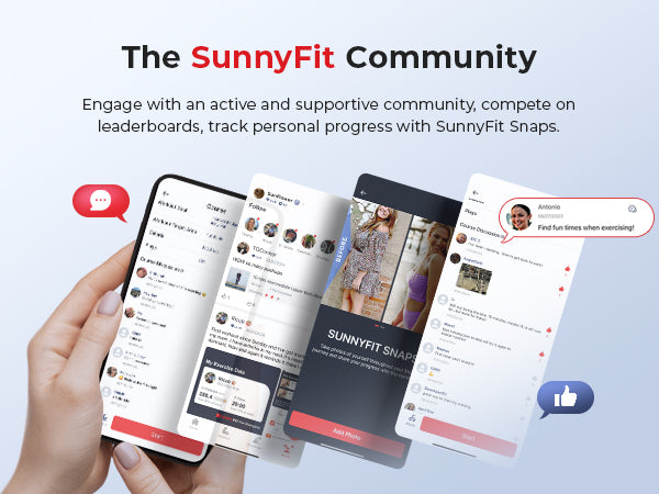 The SunnyFit Community | Engage with an active & supportive community, compete on leaderboards, track personal progress with SunnyFit Snaps.